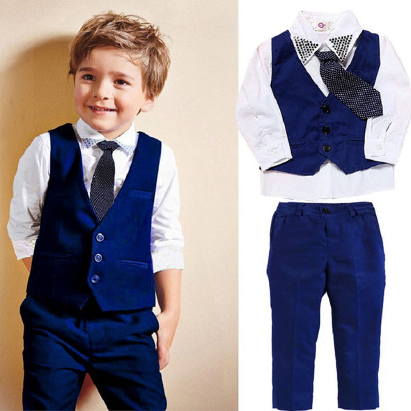 Boys Casual Clothing Gentleman Vests Suits