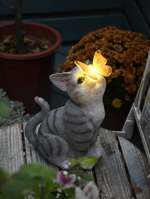 Garden Decoration Cute Cat Ornaments Solar Lights