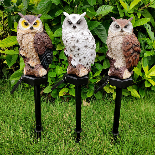 Outdoor Garden Owl Sola Plug-In Led Lights