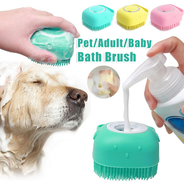 Dog Silicone Bath Shampoo Grooming Massage Brush