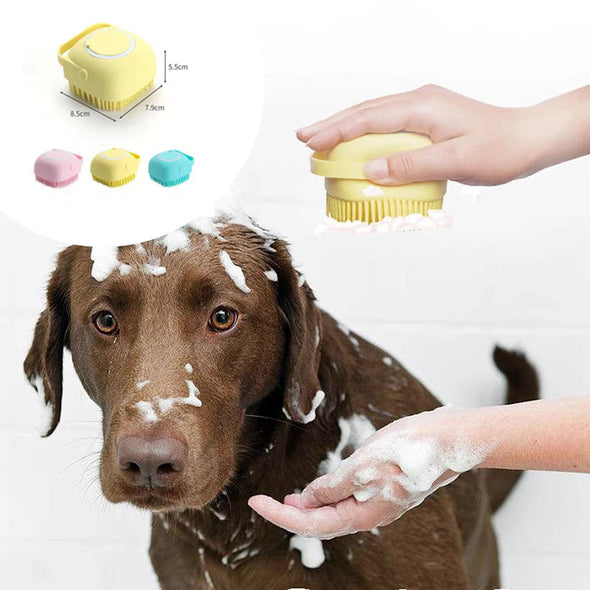 Dog Silicone Bath Shampoo Grooming Massage Brush