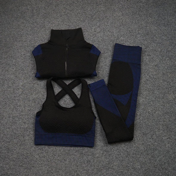 Three-piece Stretch Fitness Sports Yoga Suit